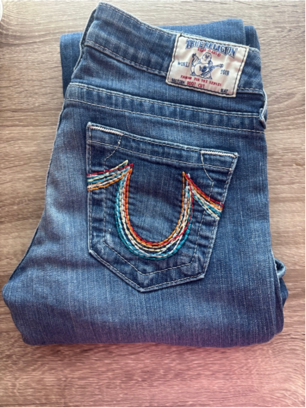 True Religion Rainbow Stitch Boot Cut Jeans Womens Size 27 - Picture 13 of 13